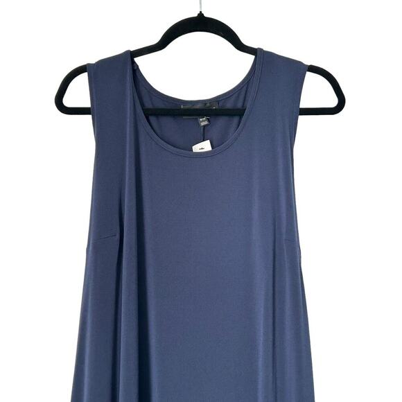 Lane Bryant Dress Womens Size 18/20 Blue Sleeveless Tie Back Crewneck Midi (2) - Picture 3 of 14